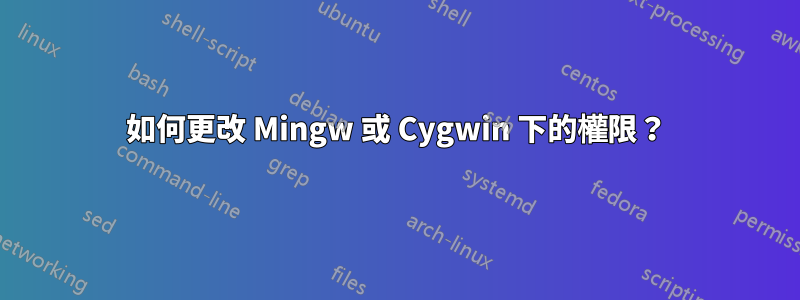 如何更改 Mingw 或 Cygwin 下的權限？