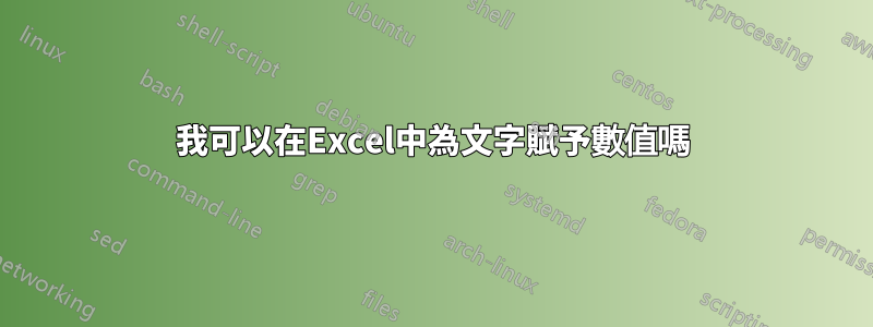 我可以在Excel中為文字賦予數值嗎