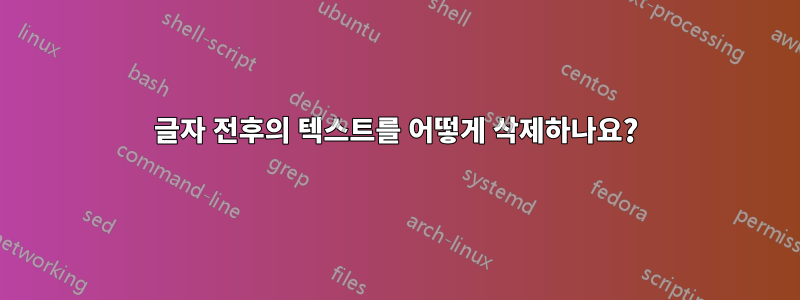 1글자 전후의 텍스트를 어떻게 삭제하나요?