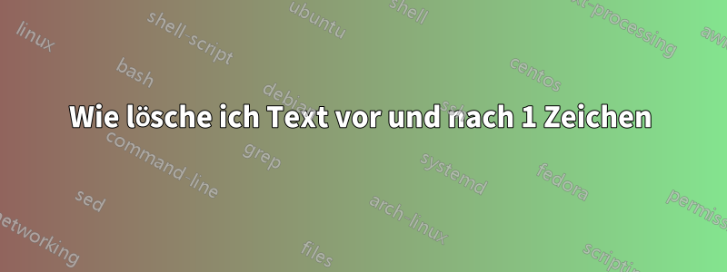 Wie lösche ich Text vor und nach 1 Zeichen