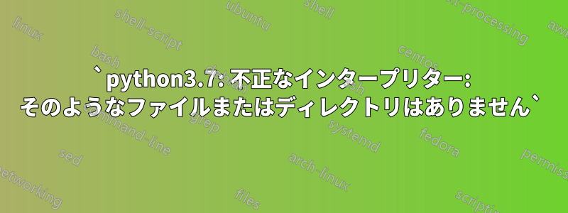 `python3.7: 不正なインタープリター: そのようなファイルまたはディレクトリはありません`