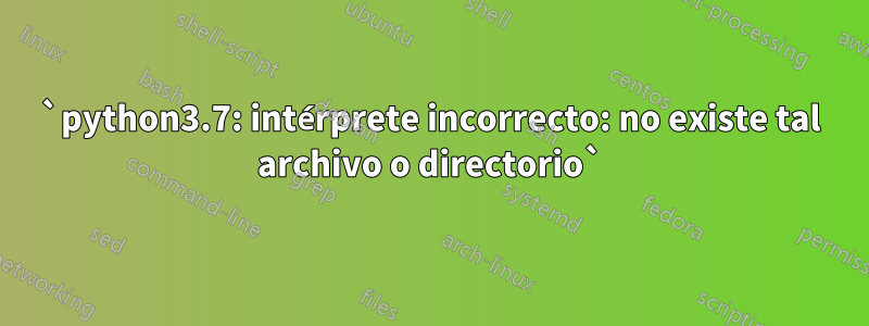 `python3.7: intérprete incorrecto: no existe tal archivo o directorio`