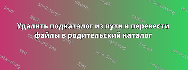 Удалить подкаталог из пути и перевести файлы в родительский каталог