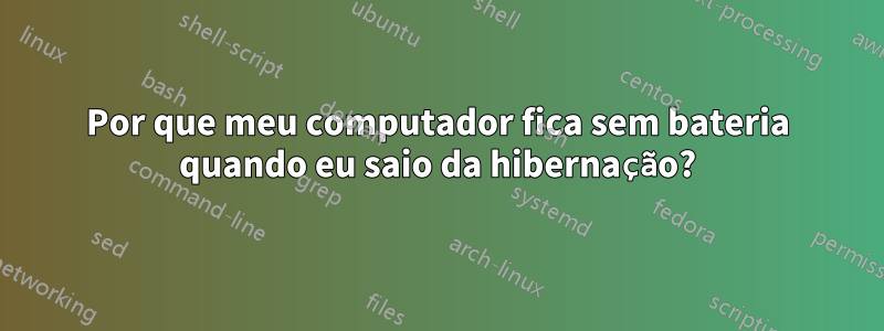 Por que meu computador fica sem bateria quando eu saio da hibernação?