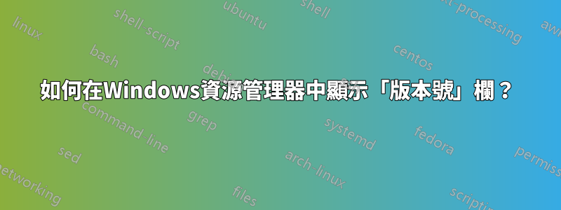 如何在Windows資源管理器中顯示「版本號」欄？