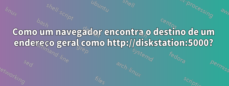 Como um navegador encontra o destino de um endereço geral como http://diskstation:5000?