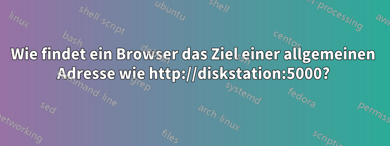 Wie findet ein Browser das Ziel einer allgemeinen Adresse wie http://diskstation:5000?