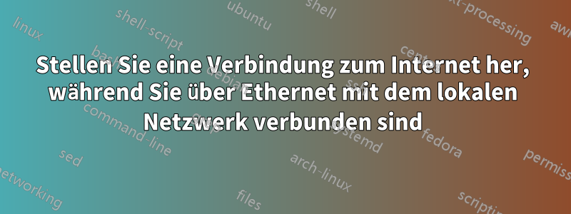 Stellen Sie eine Verbindung zum Internet her, während Sie über Ethernet mit dem lokalen Netzwerk verbunden sind