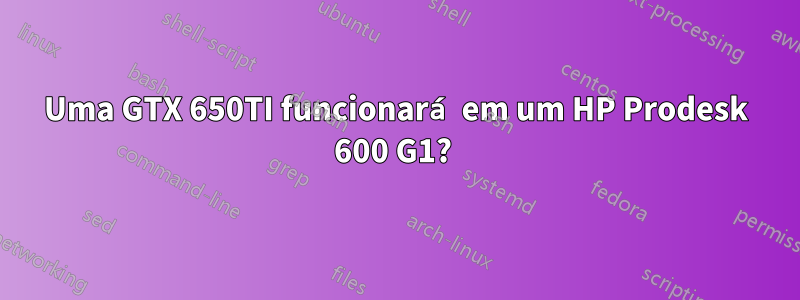 Uma GTX 650TI funcionará em um HP Prodesk 600 G1? 