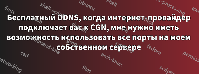 Бесплатный DDNS, когда интернет-провайдер подключает вас к CGN, мне нужно иметь возможность использовать все порты на моем собственном сервере