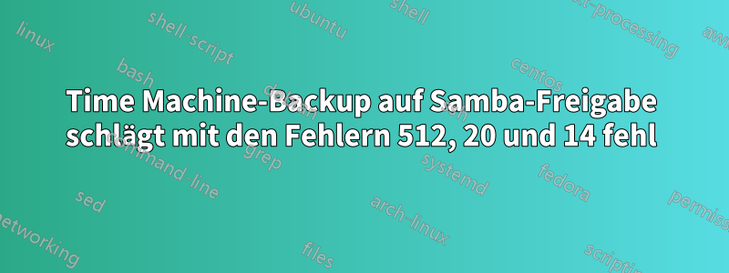 Time Machine-Backup auf Samba-Freigabe schlägt mit den Fehlern 512, 20 und 14 fehl