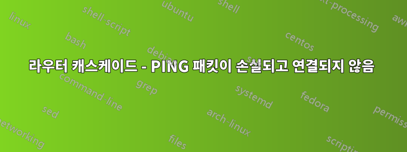 라우터 캐스케이드 - PING 패킷이 손실되고 연결되지 않음