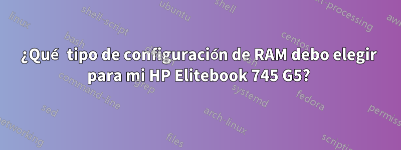 ¿Qué tipo de configuración de RAM debo elegir para mi HP Elitebook 745 G5?