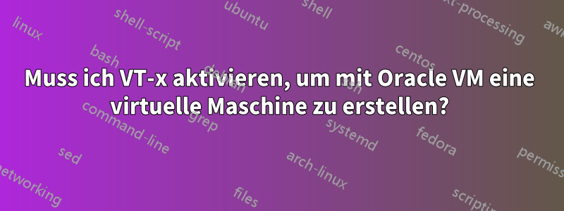 Muss ich VT-x aktivieren, um mit Oracle VM eine virtuelle Maschine zu erstellen?