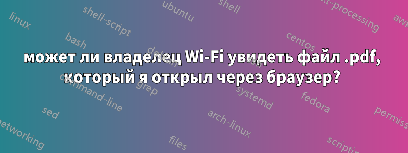 может ли владелец Wi-Fi увидеть файл .pdf, который я открыл через браузер?