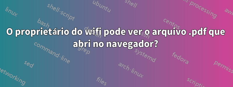 O proprietário do wifi pode ver o arquivo .pdf que abri no navegador?