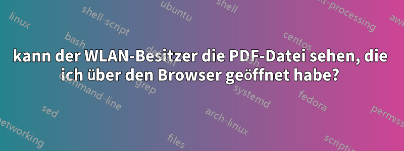 kann der WLAN-Besitzer die PDF-Datei sehen, die ich über den Browser geöffnet habe?