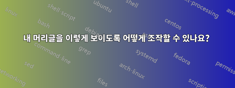 내 머리글을 이렇게 보이도록 어떻게 조작할 수 있나요?