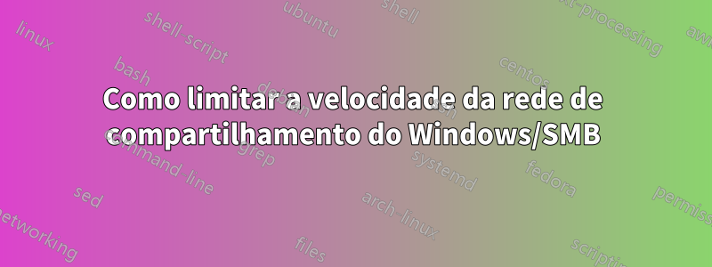 Como limitar a velocidade da rede de compartilhamento do Windows/SMB