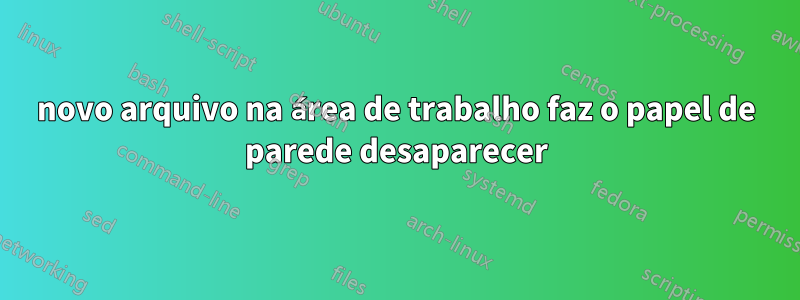 novo arquivo na área de trabalho faz o papel de parede desaparecer