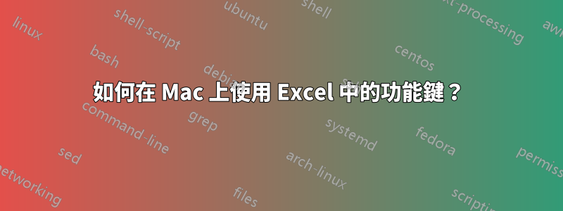 如何在 Mac 上使用 Excel 中的功能鍵？