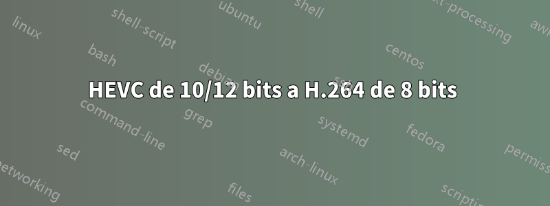 HEVC de 10/12 bits a H.264 de 8 bits