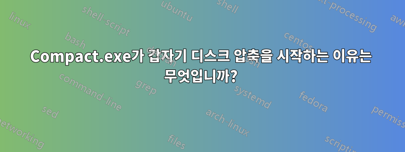 Compact.exe가 갑자기 디스크 압축을 시작하는 이유는 무엇입니까?