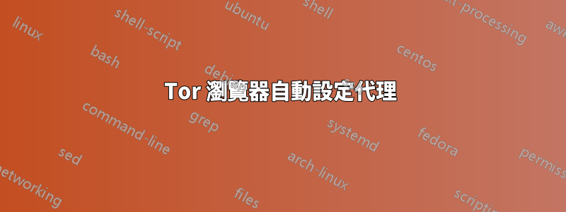 Tor 瀏覽器自動設定代理