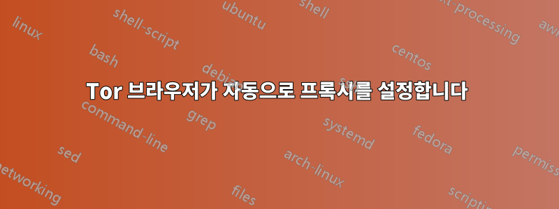 Tor 브라우저가 자동으로 프록시를 설정합니다