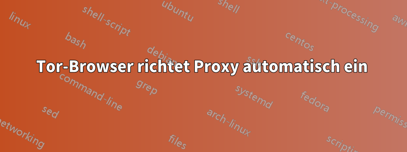 Tor-Browser richtet Proxy automatisch ein