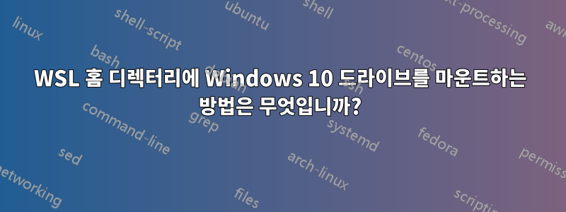 WSL 홈 디렉터리에 Windows 10 드라이브를 마운트하는 방법은 무엇입니까?