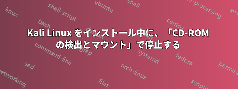 Kali Linux をインストール中に、「CD-ROM の検出とマウント」で停止する