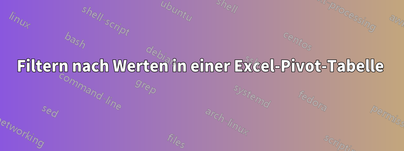 Filtern nach Werten in einer Excel-Pivot-Tabelle