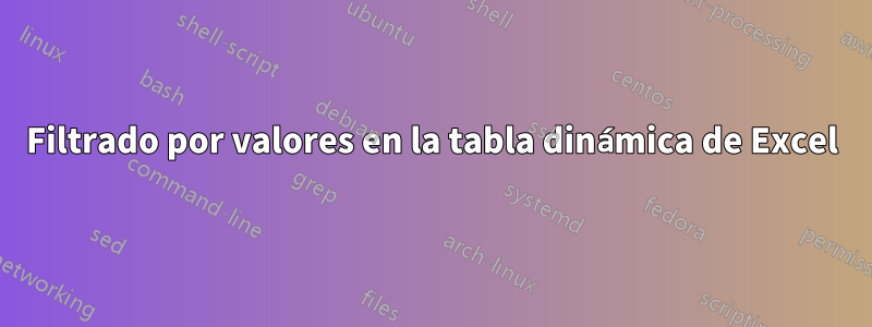 Filtrado por valores en la tabla dinámica de Excel