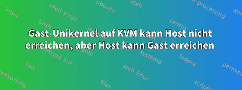 Gast-Unikernel auf KVM kann Host nicht erreichen, aber Host kann Gast erreichen