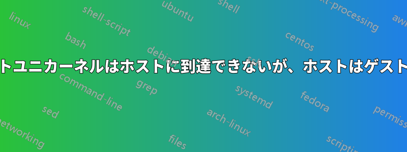 KVM上のゲストユニカーネルはホストに到達できないが、ホストはゲストに到達できる