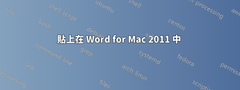 貼上在 Word for Mac 2011 中