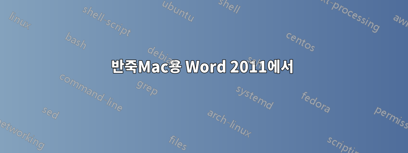 반죽Mac용 Word 2011에서