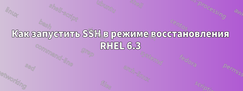 Как запустить SSH в режиме восстановления RHEL 6.3