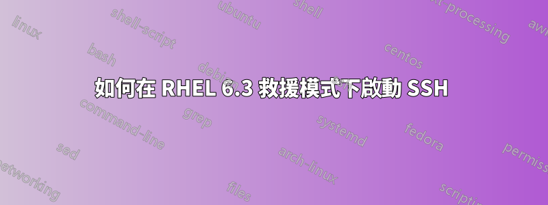 如何在 RHEL 6.3 救援模式下啟動 SSH