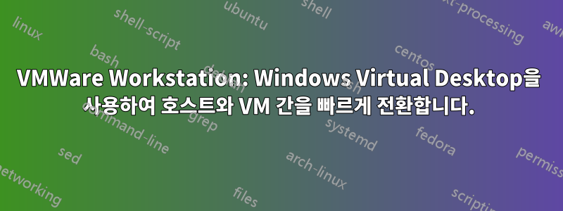 VMWare Workstation: Windows Virtual Desktop을 사용하여 호스트와 VM 간을 빠르게 전환합니다.