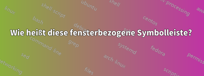 Wie heißt diese fensterbezogene Symbolleiste?