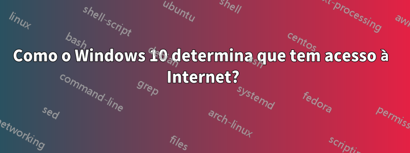 Como o Windows 10 determina que tem acesso à Internet?