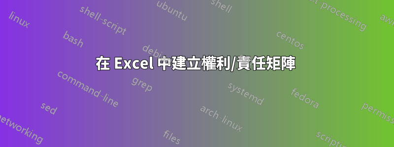 在 Excel 中建立權利/責任矩陣