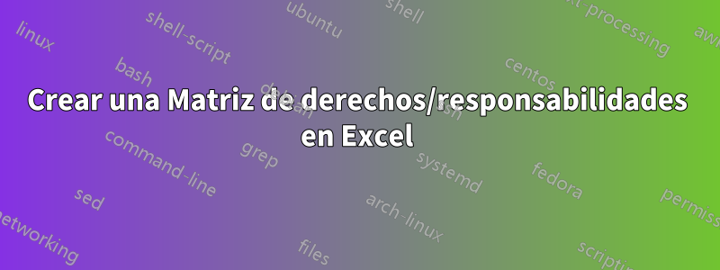 Crear una Matriz de derechos/responsabilidades en Excel