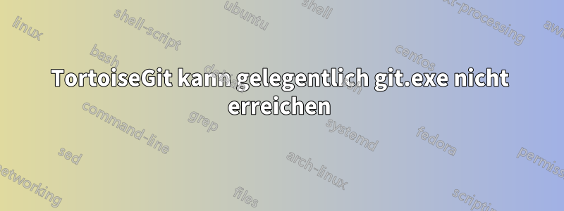 TortoiseGit kann gelegentlich git.exe nicht erreichen