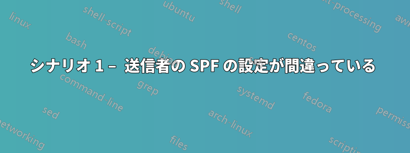 シナリオ 1 – 送信者の SPF の設定が間違っている