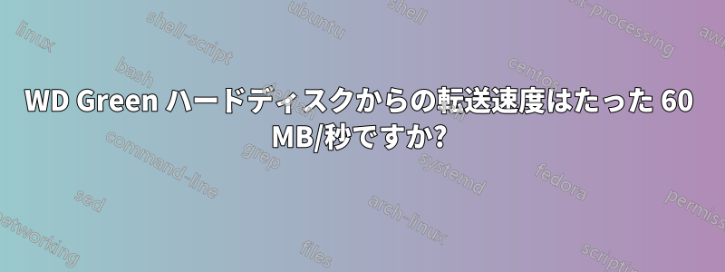 WD Green ハードディスクからの転送速度はたった 60 MB/秒ですか?