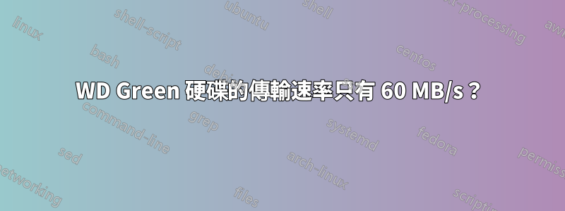 WD Green 硬碟的傳輸速率只有 60 MB/s？