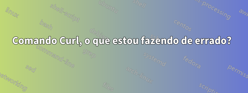 Comando Curl, o que estou fazendo de errado? 